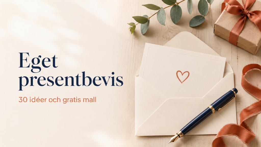Eget presentbevis – 30 idéer och gratis mall