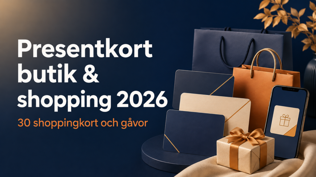 Presentkort för butik och shopping 2026 – 30 shoppingkort och gåvor